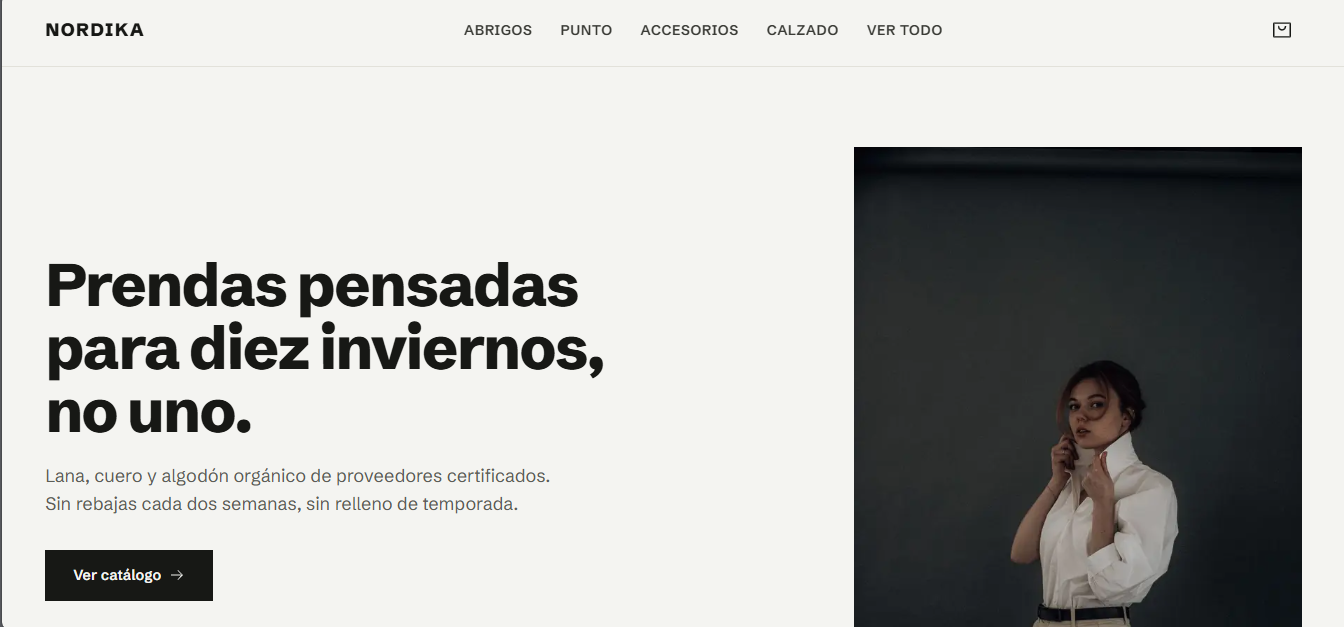 Captura del sitio Nordika